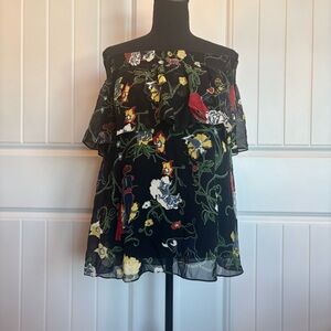 Tibi Black Ruffled Blouse with Relaxed Fit